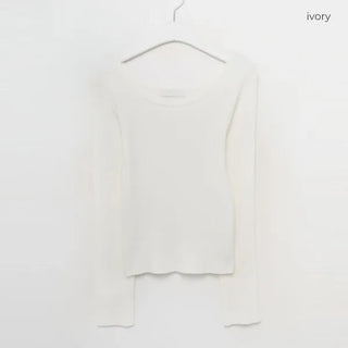 U-neck ribbed knit