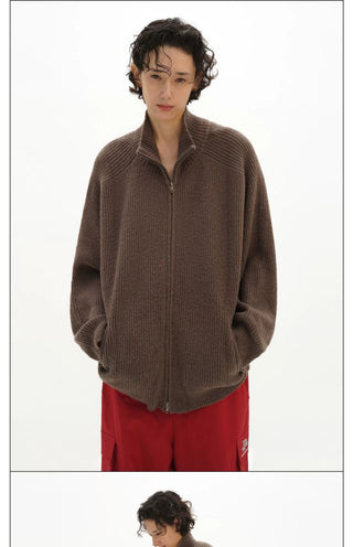 MASONPRINCE High-Neck Knit Cardigan