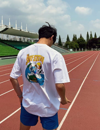 Tantan Surf Station Printed Short Sleeve T-shirt (High Q)