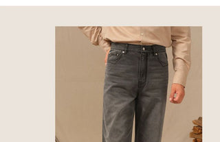 [CULTUM] Vintage Washed Straight Leg Jeans