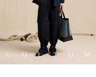 [CULTUM] Half-Zip Striped Cotton Knit Sweater