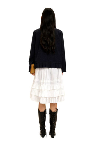 [Moromoro2] Doll Collar Pleated Hem  Blazer
