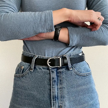 basic leather belt