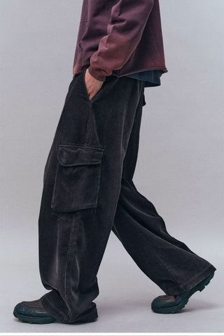 [Monterest] Washed Corduroy Wide Leg Work Pants