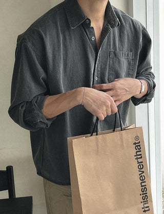 Crop pigment washed shirt (5 colors)