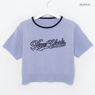 New York Lettering Knit T-Shirt