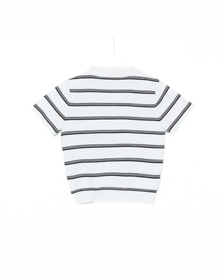Border Color Slim Fit Short Sleeve Knit
