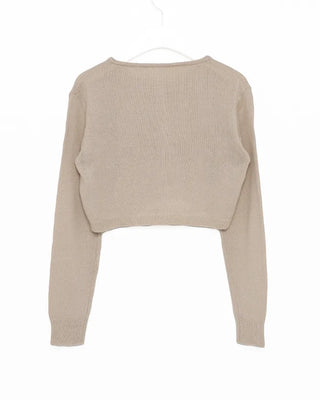 Round neck crop cardigan