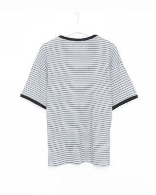 Bordered two-tone slim-fit short-sleeved T-shirt