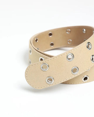 Suede double eyelet belt