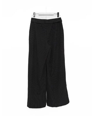 Striped low-rise slacks