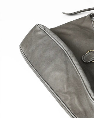 Washed faux leather shoulder bag