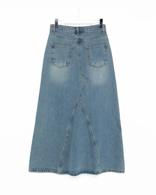 Casual denim long skirt