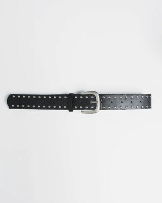 Double studded belt set with bootcut cotton pants