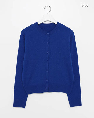 Short crew neck cardigan