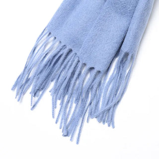 Plain wool tassel scarf