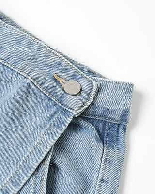 Washed wrap wide denim