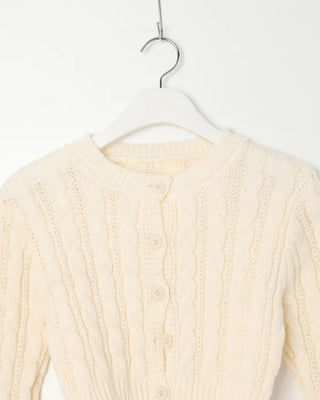 Crop Cable Knit Cardigan