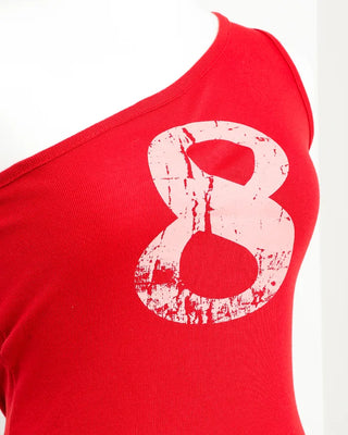 Pigment 8 Lettering One-Shoulder Tank Top