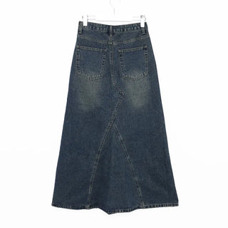 Maxi Slit Denim Long Skirt
