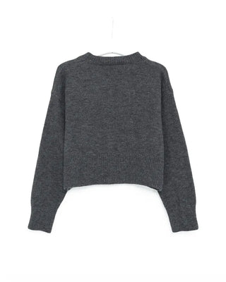 Cropped round knit