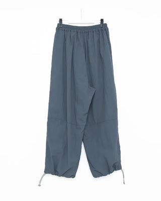 (Unisex) Black Button Elastic Waist Parachute Pants