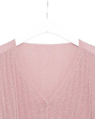 Ribbed V-neck cardigan