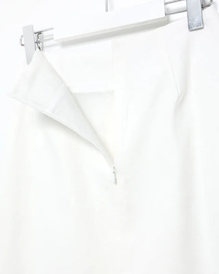 Back-slit cotton long skirt