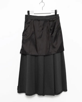 Wide pleated flared long skirt