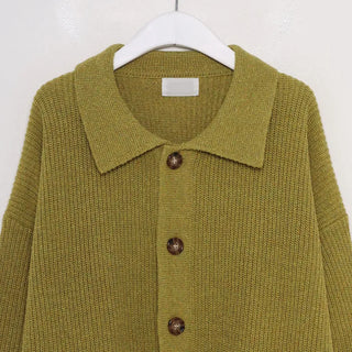 Collared knit cardigan