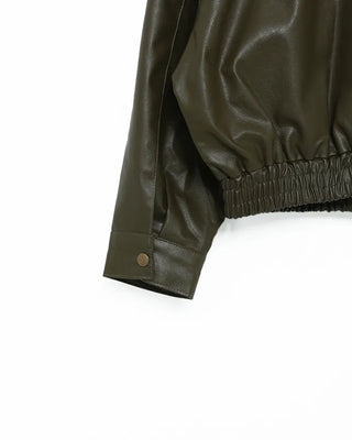 Zip-fly leather blouson jacket
