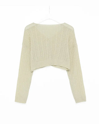 Cable Cropped Cardigan
