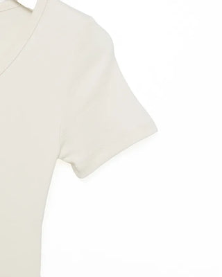 Jewel Neck Modal Half T-Shirt