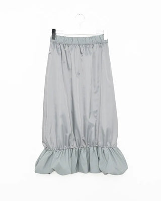 Elastic waist balloon nylon skirt