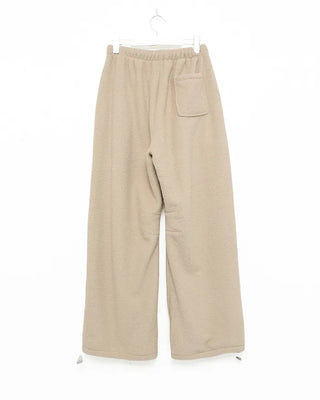 Fleece wide-leg pants with elastic waistband