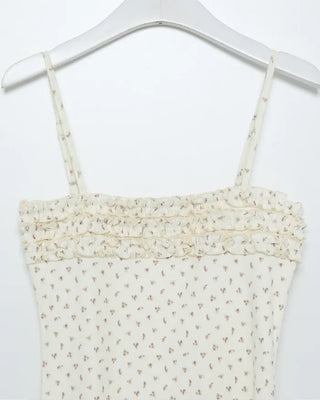 Flower lace camisole & cardigan set
