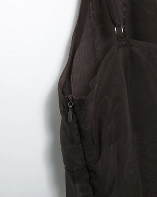 See-through gathered yoke camisole dress