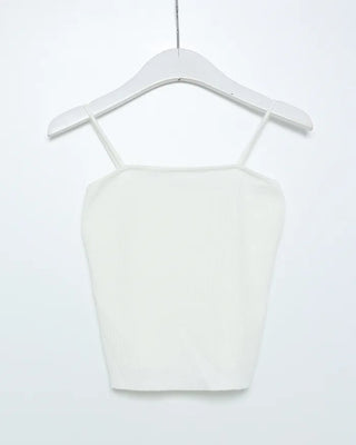 Knit frill camisole & cardigan set
