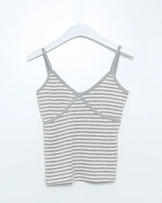 Striped camisole and cardigan set