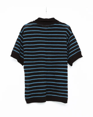 (Unisex) Striped Short-Sleeve Cardigan