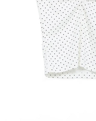 V-neck polka dot shirred half T-shirt