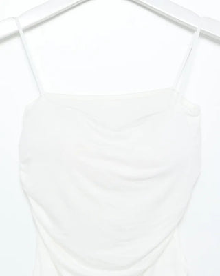 Camisole with built-in cups and side shirring
