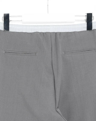 Two-tone elastic waist slacks