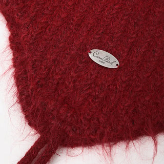 Knitted strap earmuff beanie