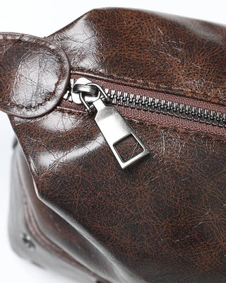 Vintage leather one-shoulder square bag