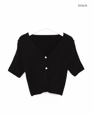 Two-button cropped cardigan