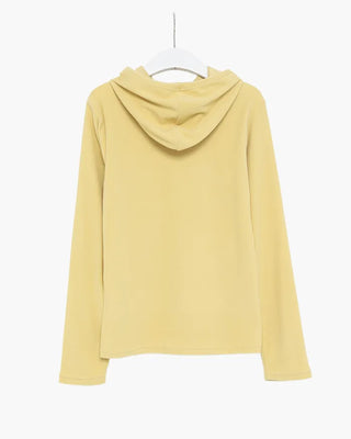 Button-detail fleece hoodie