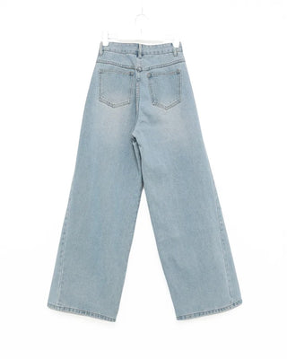Wide denim pants