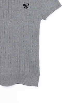 Ribbon Stitch Half-Sleeve Knit