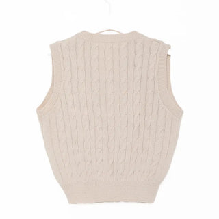 Twist V-neck knit vest